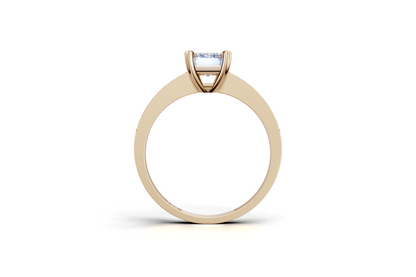 Μονόπετρο με emerald cut διαμάντι και πλαϊνές εσωτερικά στην γάμπα!