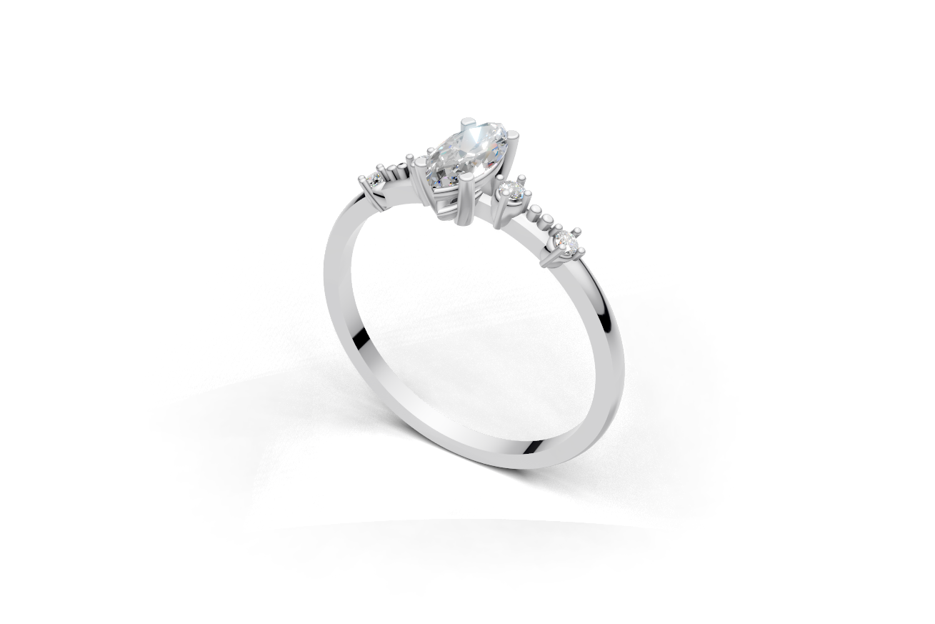 Marquise cut diamond solitaire ring