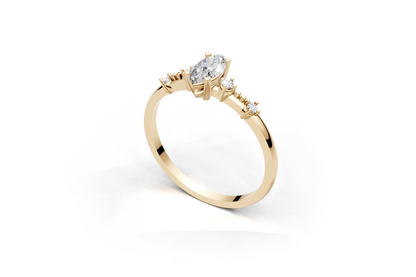 Marquise cut diamond solitaire ring