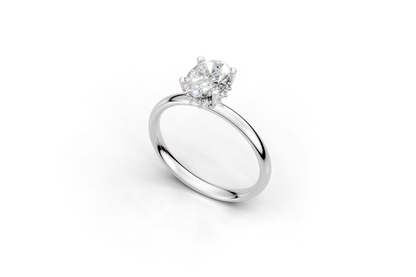 The Hidden Halo Oval ring