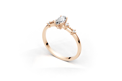 Marquise cut diamond solitaire ring