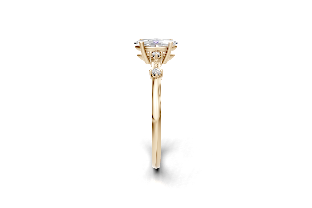Marquise cut diamond solitaire ring