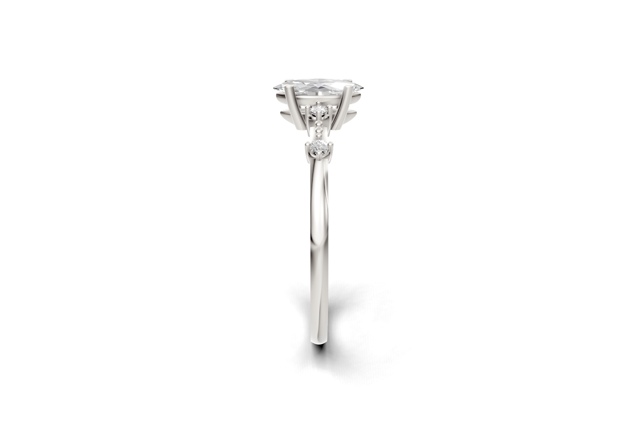 Marquise cut diamond solitaire ring