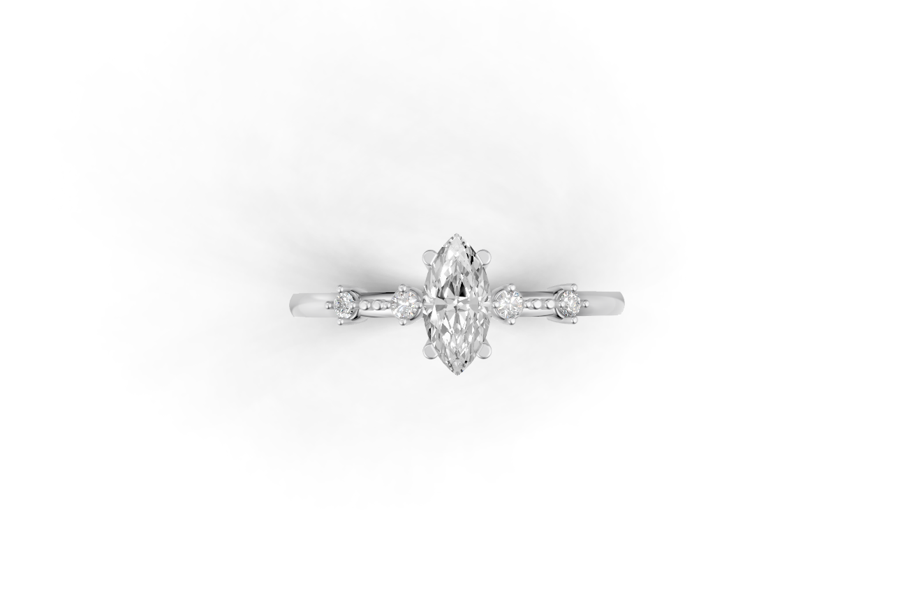 Marquise cut diamond solitaire ring