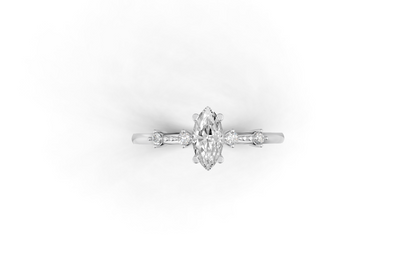 Marquise cut diamond solitaire ring