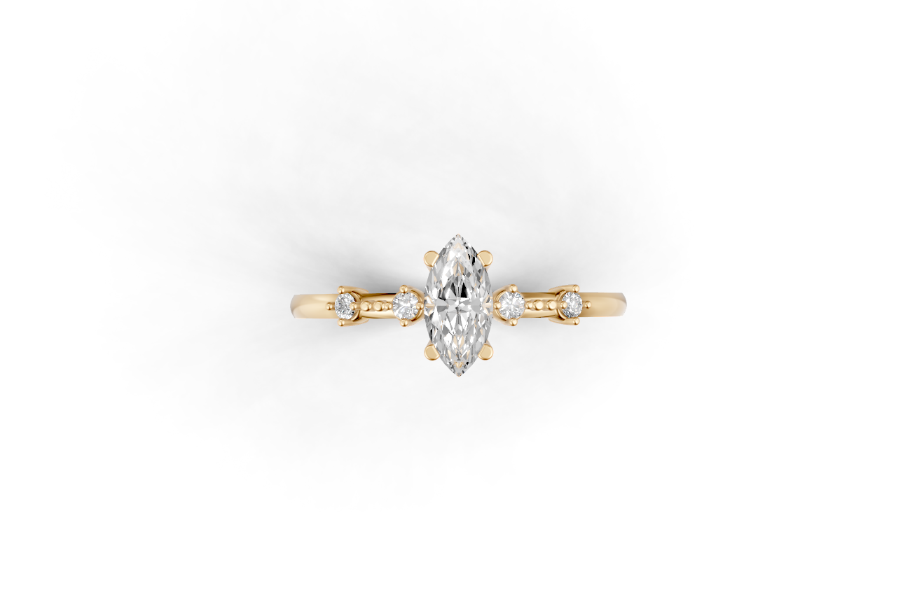 Marquise cut diamond solitaire ring