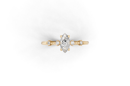 Marquise cut diamond solitaire ring
