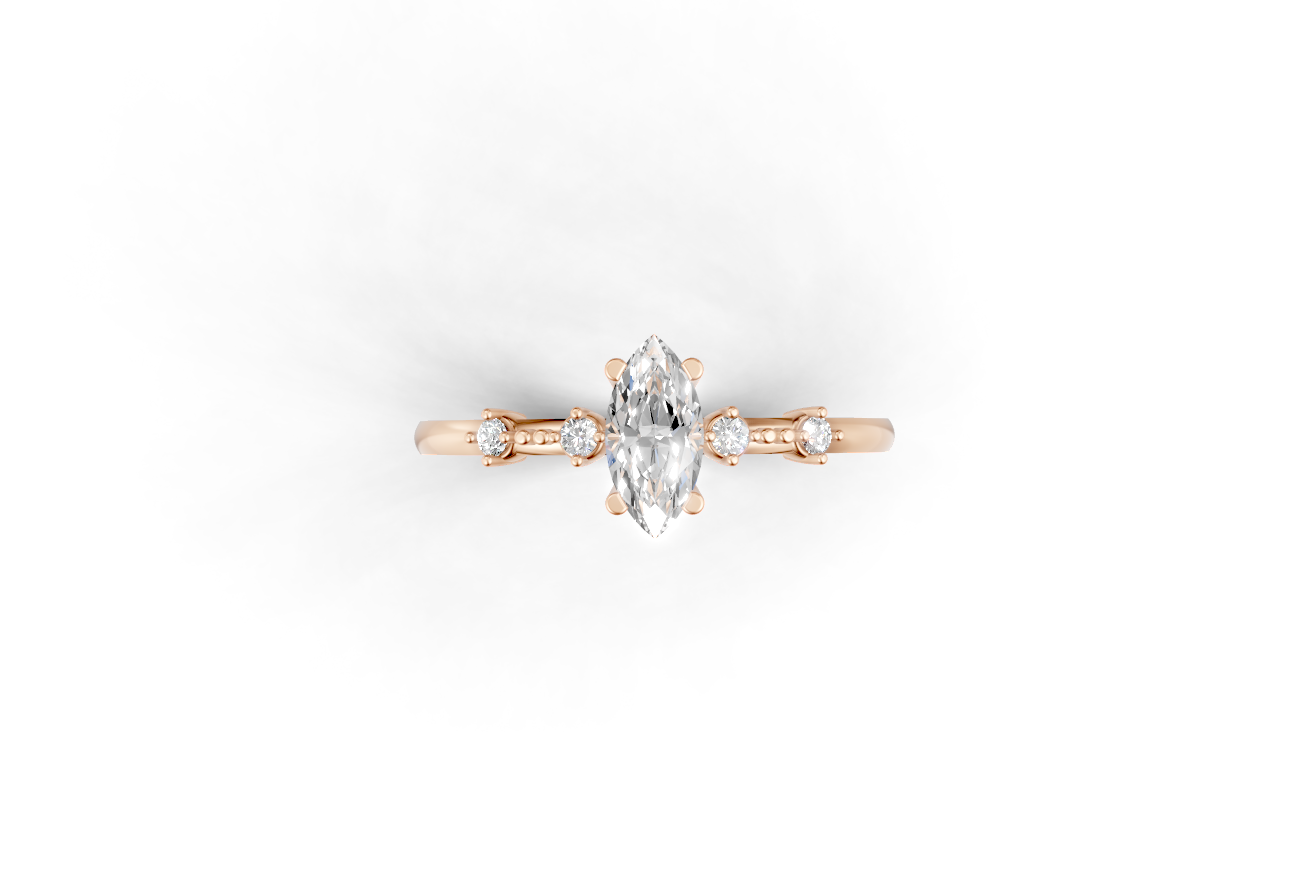 Marquise cut diamond solitaire ring